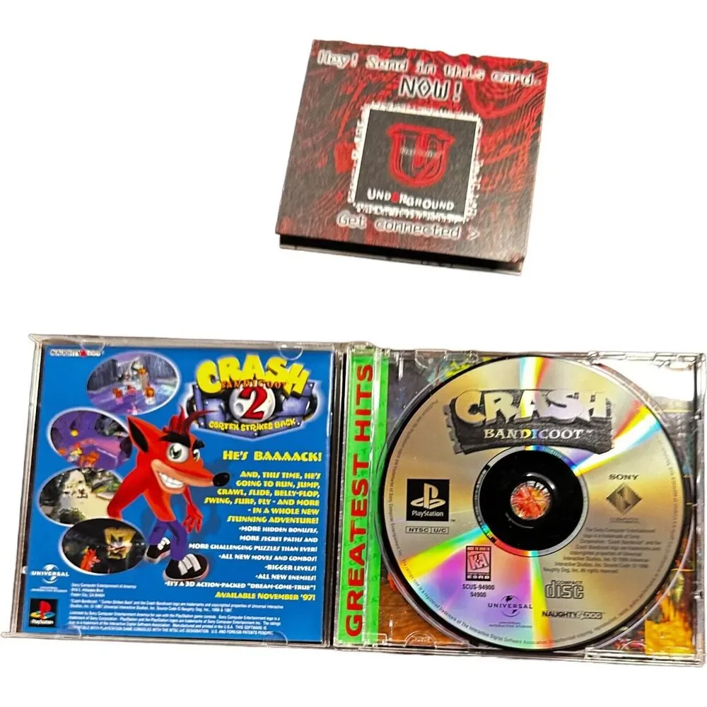 Crash Bandicoot (Sony PlayStation 1) PS1 Complete Tested Game w/ Manual & Case